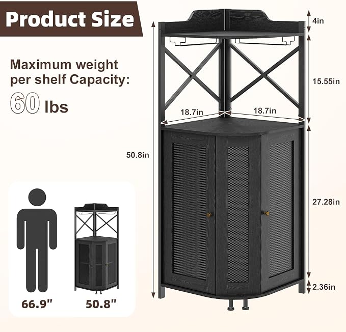 JKsmart Corner Bar Cabinet - Image 2