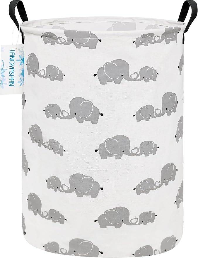 LANGYASHAN Storage Bin, Canvas Fabric Collapsible Organizer Basket by LANGYASHAN