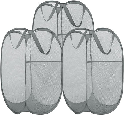 BATTOO 3 Pack Collapsible Laundry Basket Strong Mesh Pop Up Laundry Hamper by BATTOO