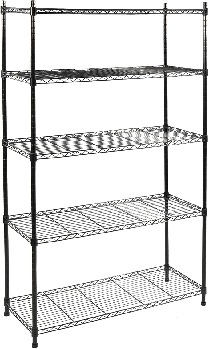 Elevon 5-Tier Storage Shelves, Adjustable Metal Wire Shelving Unit by ELEVON