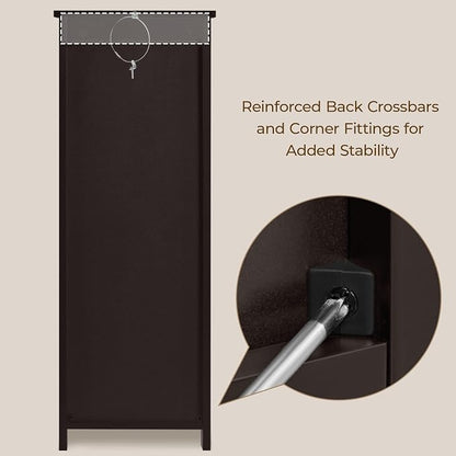 Yaheetech Bathroom Storage Cabinet, Espresso | Narrow Freestanding Organizer - Image 9