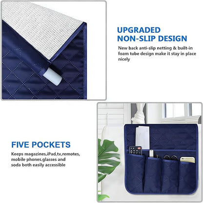 Sofa Armrest Organizer Non-Slip Arm Chair Bedside Caddy Storage Organizer - Image 2