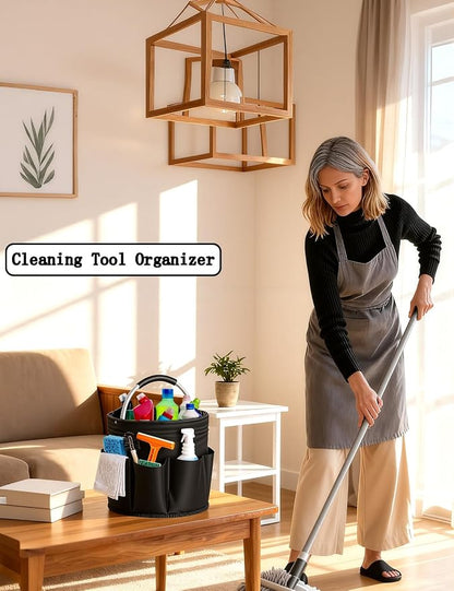 Cleaning Caddy with Handle, Cleaning Products Organiser, Foldable Storage Basket - Image 4