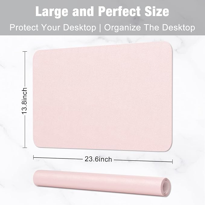 Hsurbtra Desk Pad, 23.6" x 13.8" PU Leather Desk Mat, M Extended Mouse Pad - Image 3