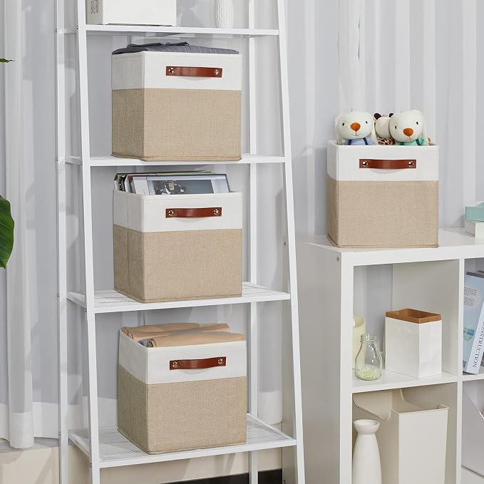 Temary Fabric Storage Cubes Bins, 11 inch Cube Storage Baskets, Foldable Cube - Image 5