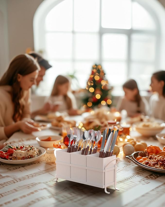 White Kitchen Utensil Holder - Image 5
