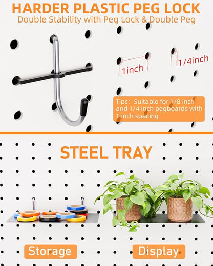 INCLY 238PCS Pegboard Accessories Organizer Kit, Peg Board Hooks Assortment - Image 4