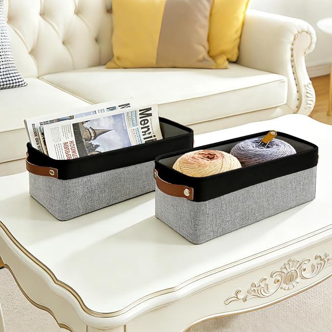 Bagnizer Small Fabric Storage Baskets, Decorative Basket - Image 7