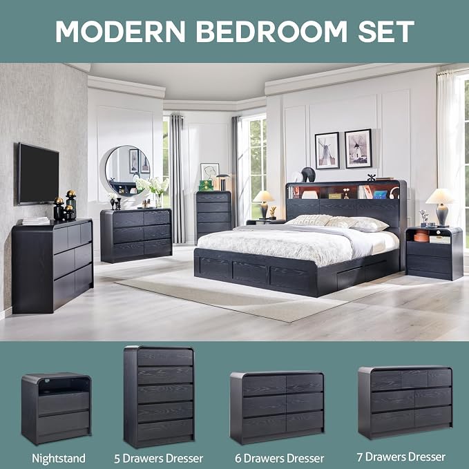 25" Tall Modern Nightstand - Image 6
