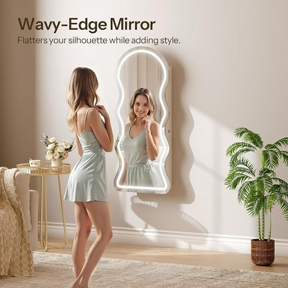 HOOBRO LED Mirror Jewelry Cabinet, Wall/Door Mounted Jewelry Organizer - Image 3