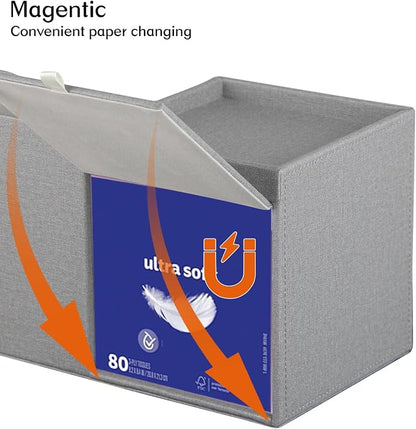 Square Tissue Box Cover with Drawer Storage and Tray on Top, PU Leather Tissues - Image 4