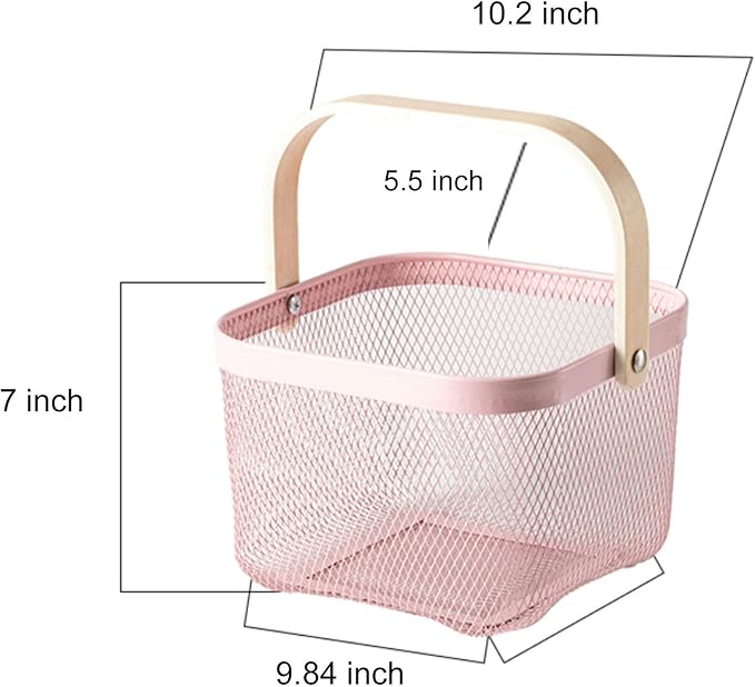 AJIODA Metal Mesh Steel Basket, Storage Organizer Basket Multi-functional - Image 5