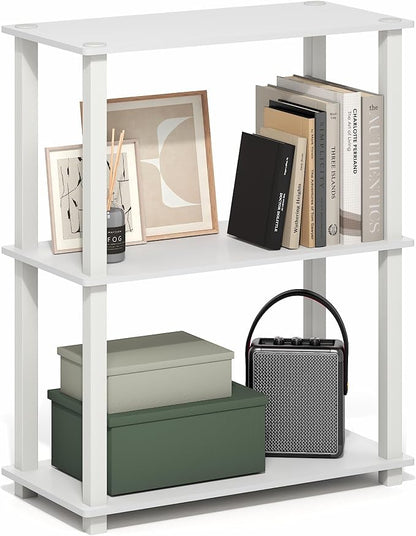 Furinno Turn-S-Tube Storage Shelves, 3-Tier Book Shelf, Corner Shelf, Toolless - Image 3