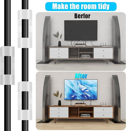 XHF 35pcs Large Self Adhesive Cable Clips White, Wire Clips Cable Management - Image 7