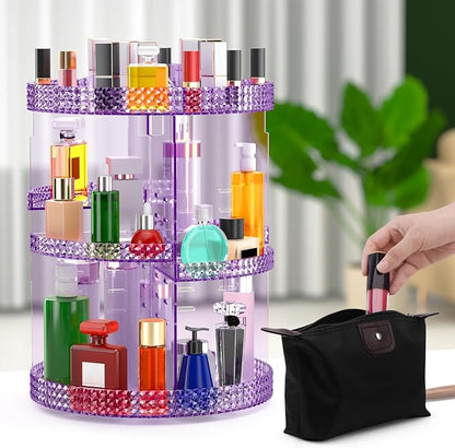 Awenia Makeup Organizer 360-Degree Rotating Plus Size, Adjustable Makeup Storage - Image 9