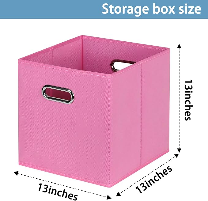 Black Fabric Cubby Storage Bins, Cube Organizer Bin Foldable Storage Boxes - Image 2