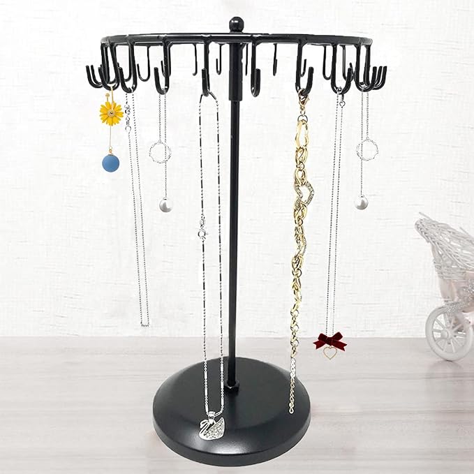 Rotating Necklace Holder Jewelry Organizer Display Stand 14-Inch - Image 6