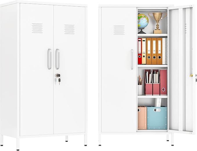 PAOFIN 47" Metal Storage Locker, Lockable Employees Metal Locker by PAOFIN