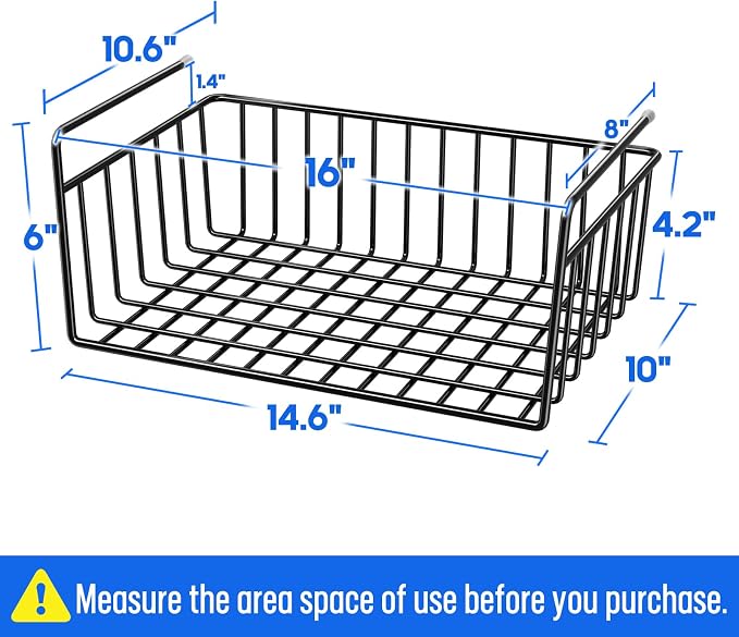 SUFAUY 4-Pack Under Cabinet Shelf Basket, Wire Shelves - Image 3