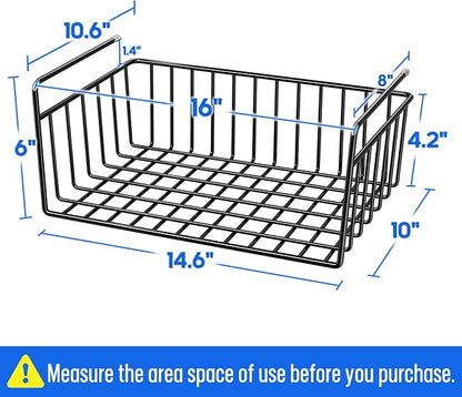 SUFAUY 4-Pack Under Cabinet Shelf Basket, Wire Shelves - Image 3