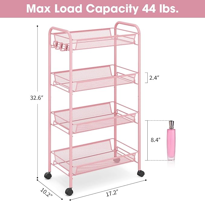 TOOLF 4 Tier Rolling Utility Cart - Image 6