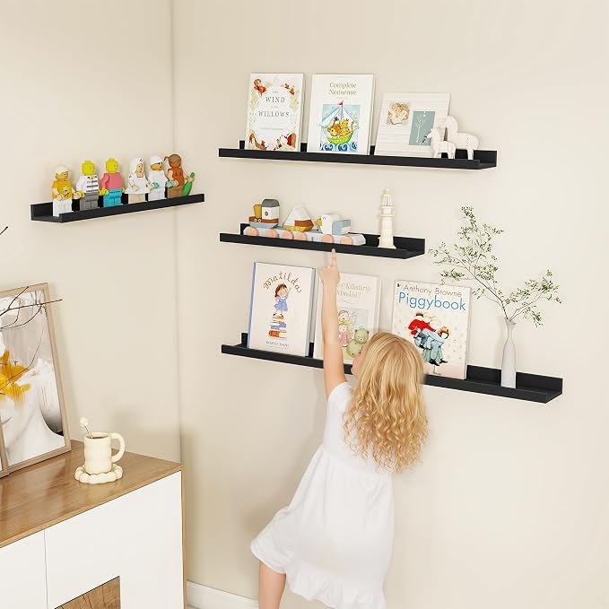 Fun Memories Picture Ledge Shelf, 32 Inch Picture Shelves - Image 6