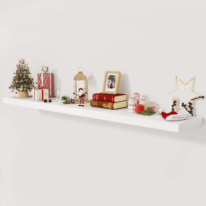 Fun Memories 72 Inch Floating Shelf, 12 Inch Deep Wall Shelf by FunMemories