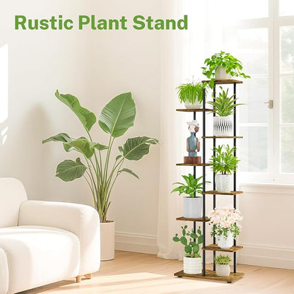 iDavosic.ly 7 Tier Tall Plant Stand Indoor, Tiered Corner Metal Wood Multiple - Image 6