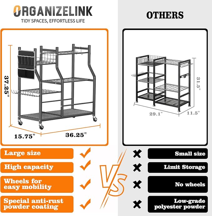 36" Large Garden Tool Organizer - Image 8