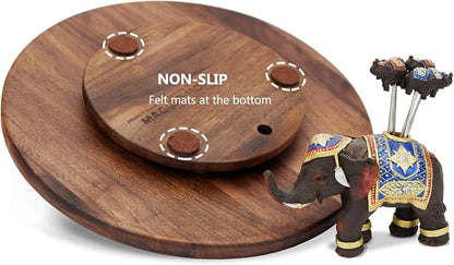 12 Inches Black Walnut Wood Lazy Susan, Solid Wooden Round Kitchen Turntable - Image 4