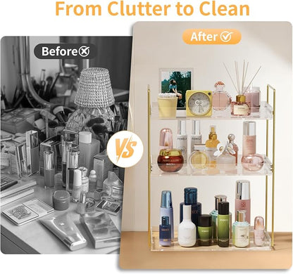 Bathroom Countertop Organizer, 3 Tier Acrylic Tray Vanity Counter Skincare - Image 6