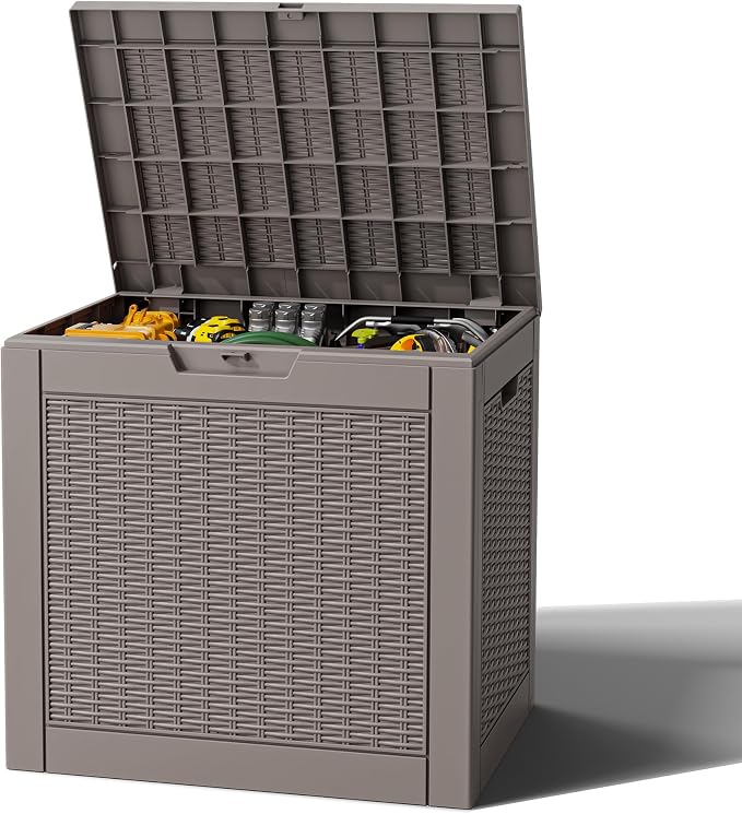 Outdoor Deck Storage Box, Resin Deck Boxes Indoor and outdoor, Waterproof by NBYSGO