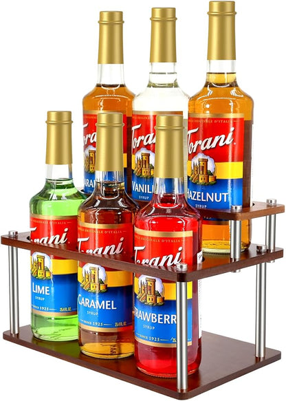 Coffee Syrup Organizer Rack, 2-Tier Coffee Syrup Stand Holder by SHILFID