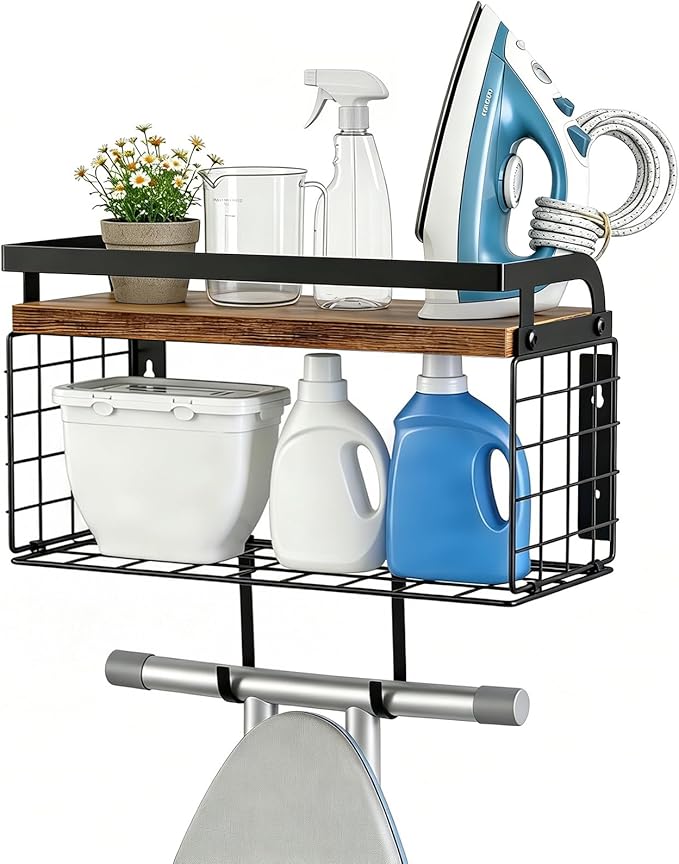 2 Tier Ironing Board Hanger Wall Mount, Laundry Room Ironing Board Holder | by BSTSLL