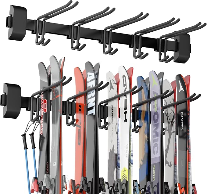 32" Ski & Snowboard Wall Rack – Heavy-Duty Wall Mounted Ski Storage by Unknown