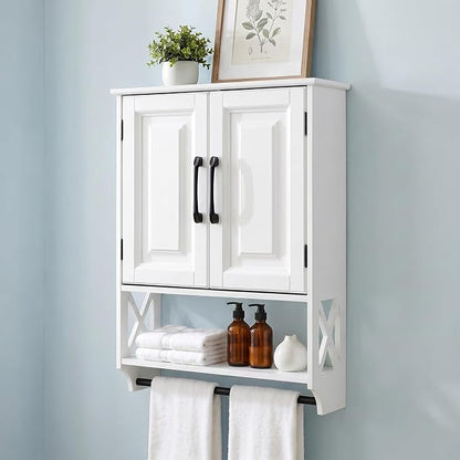 Bathroom Wall Cabinet, Adjustable Shelf & Towel Bar–Over Toilet Storage by Elnure