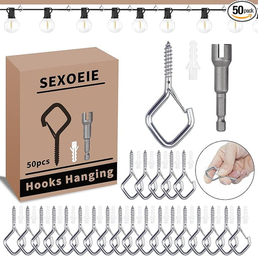 50 PCS Sliver Eye Screw Hooks for Hanging Heavy Duty by Unknown