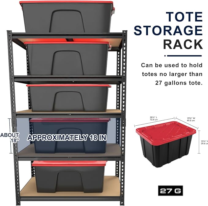 Garage Storage Shelves 72'', Ajustable Garage Shelving Units, Storage Shelves - Image 5