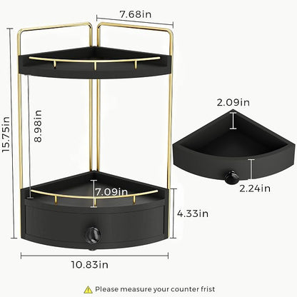 2-Tier Corner Bathroom Counter Organizer - Image 2