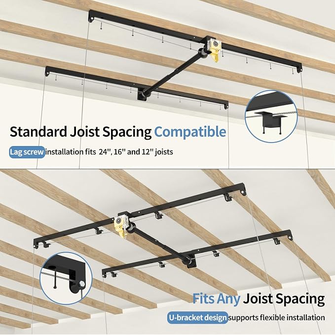 Overhead Garage Storage Rack – 4x8 FT Garage Ceiling Storage Racks - Image 5