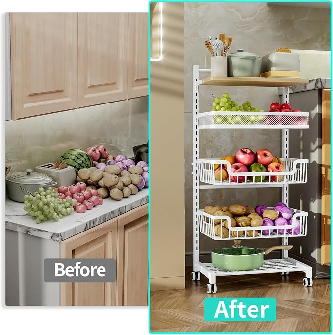 HapiRm Fruit Basket Kitchen Cart - Image 2