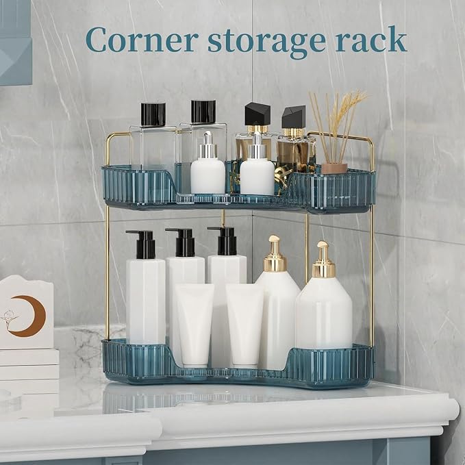Corner Bathroom Countertop Organizer, Vanity Organizer Trays - Image 2