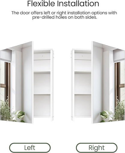 Bathroom Medicine Mirror Cabinet, 17.7'' x 23.6'', Wall-Mounted Bathroom Vanity - Image 7