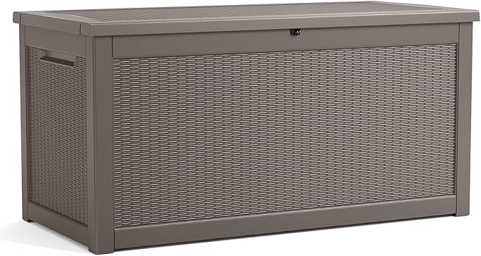 DRATO 320 Gallon Deck Boxes Outdoor Waterproof, Lockable Outdoor Storage Box by DRATOprovidesawarmandcozy