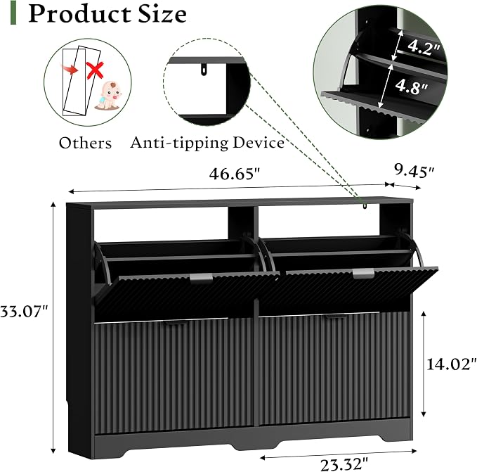 Xixini Shoe Storage Cabinet for Entryway - Image 2