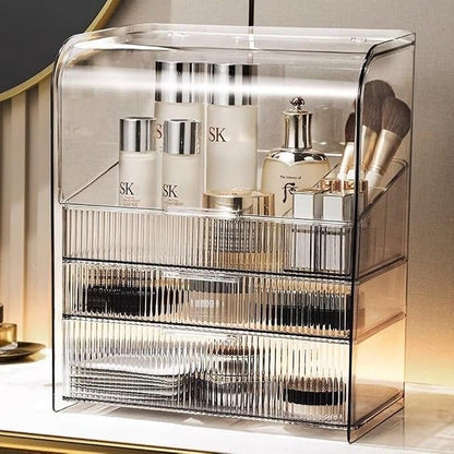 Makeup Storage Organizer Box Large Cosmetic Display Cases Dustproof and - Image 2