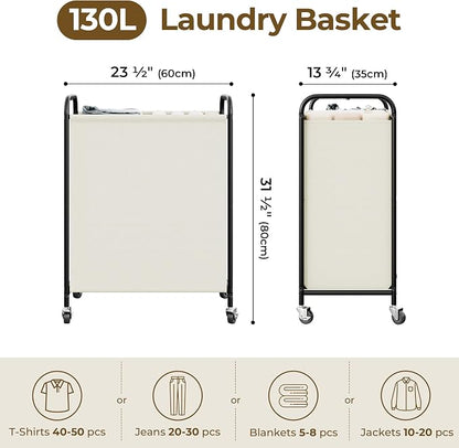 GRANNY SAYS 2 Section 130L Laundry Sorter, Large Laundry Hamper Basket - Image 2