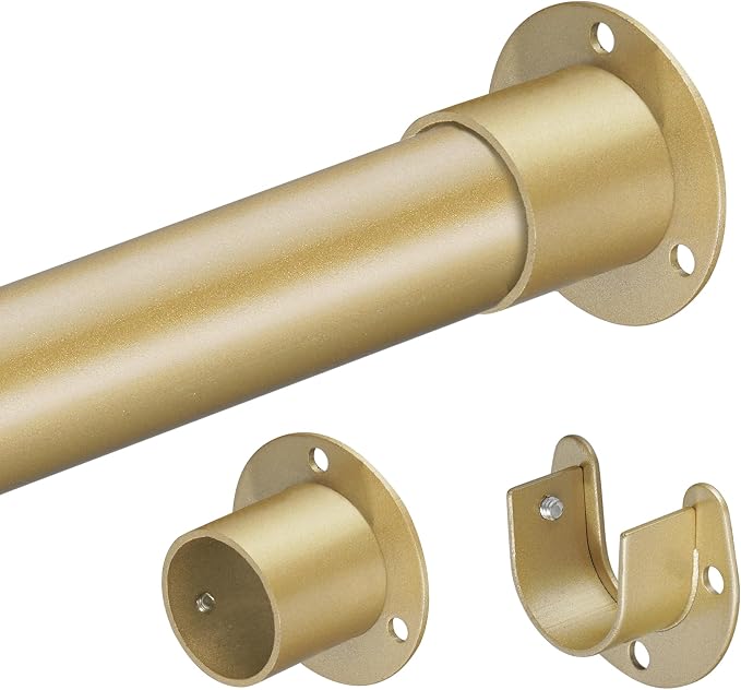 1.3 Inch Diameter Closet Rods for Hanging Clothes 17-64 Inch Adjustable by DwelSpire