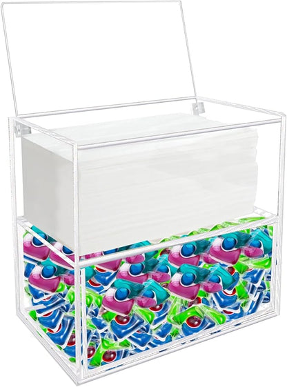 Dryer Sheet Holder Box Acrylic Laundry Sheets Container Storage Dispenser by Watpot