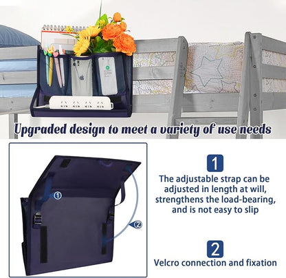 Bedside Storage Organizer with Power Strip Holder and Adjustable Straps Bed - Image 4